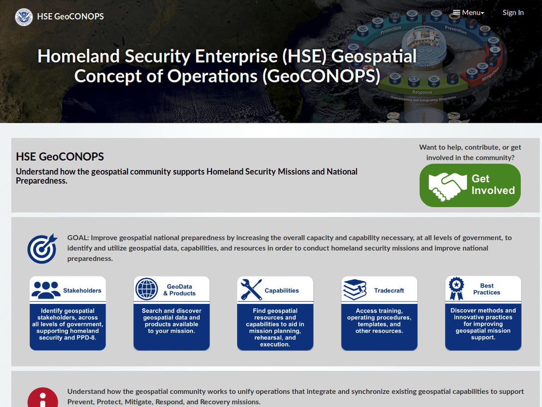 Homeland Security Enterprise - GeoCONOPS Platform (ArdentMC)